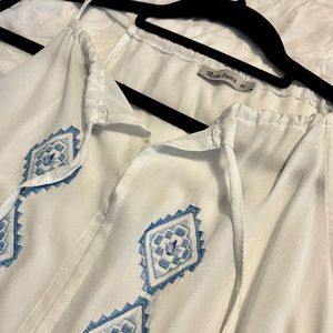 Halter Style Tank with Blue woven detail